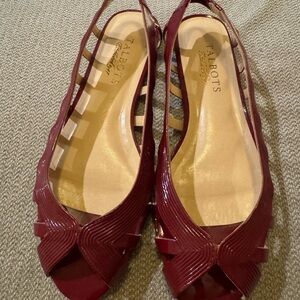 Talbots Women's Deep Red Slingback Sandals size 6.5